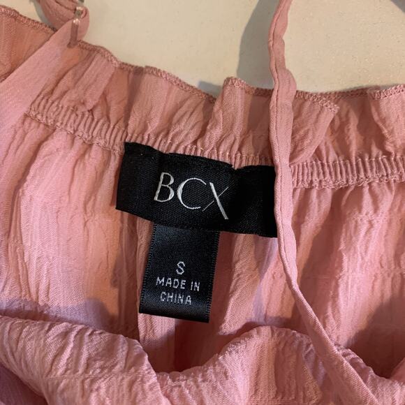 BCX Top Womens S Small Peony Pink Cold Off Shoulder Drawstring Waist Tie Peplum - Picture 10 of 15